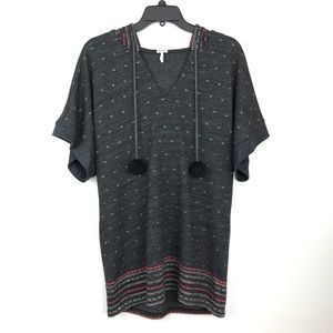 {Splendid} Bohemian Hooded Poncho Sweater Top